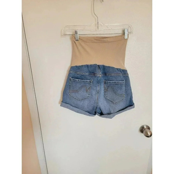 Small Maternity Distressed Jean Shorts Tags Missing Fair - Picture 2 of 2